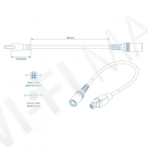 Teltonika PR5MEC21 4-pin Power Adapter With I/O Access, адаптер питания с доступом к вводу-выводу (длина 10 см)