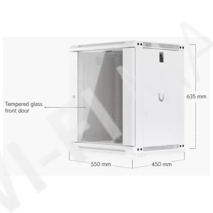 Ubiquiti 12U Rack Cabinet Glass Front Door (450 мм) стоечный шкаф 12U с 2-мя вентиляторами и стеклянной дверцей