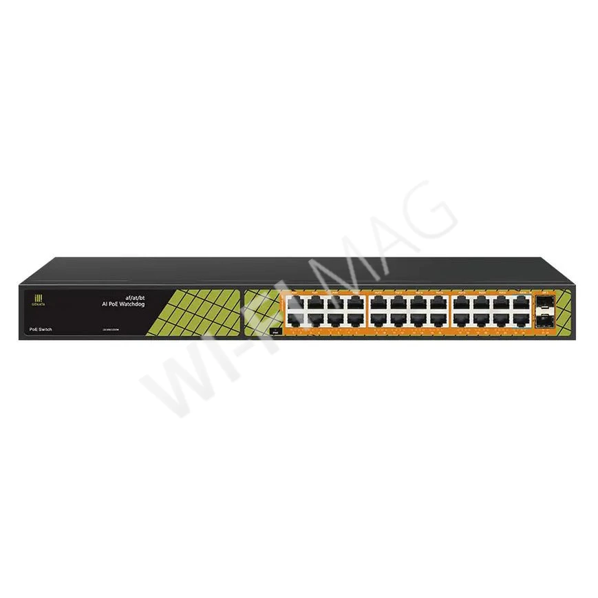 Conexpro GNT-P1026G6, с 24 PoE (1 Гбит/с) и 2 SFP портами неуправляемый коммутатор