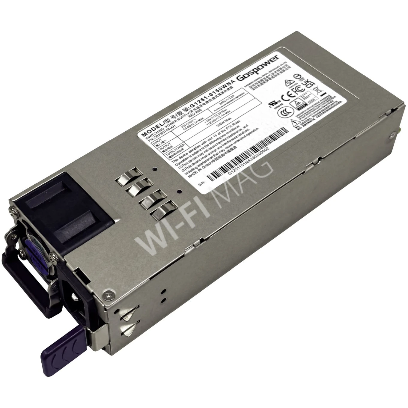 Mikrotik G1251-0150WNA (12В 12.5А 150Вт) модуль питания для CRS812 DDQ с возможностью "горячей" замены