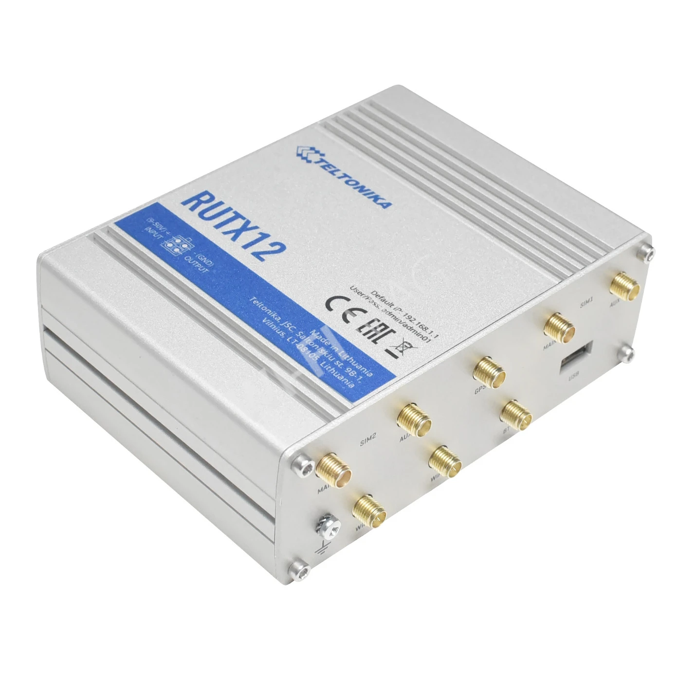 Teltonika RUTX12 WiFi LTE Cat6 Router, промышленный LTE-роутер Wi-Fi 5 с GPS и Bluetooth