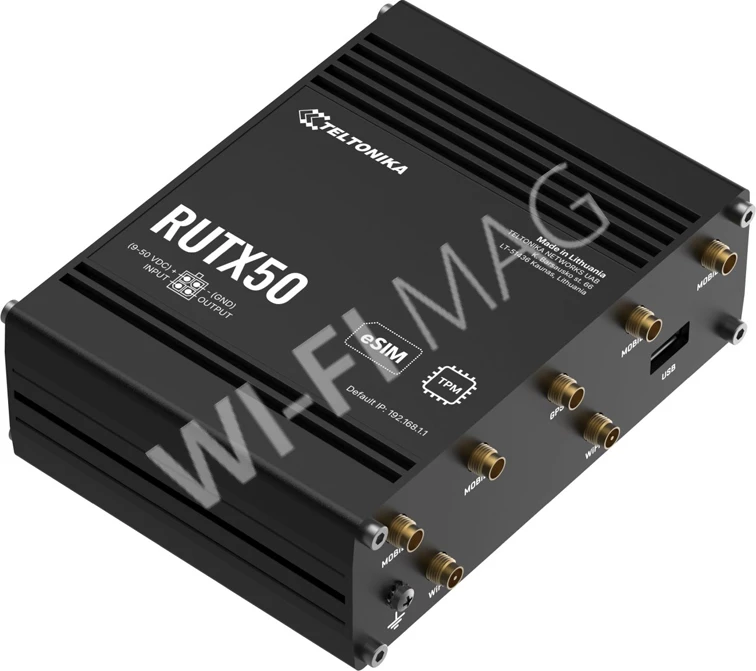 Teltonika RUTX50 Industrial 5G Router 2 SIM, промышленный сотовый маршрутизатор Wi-Fi 5