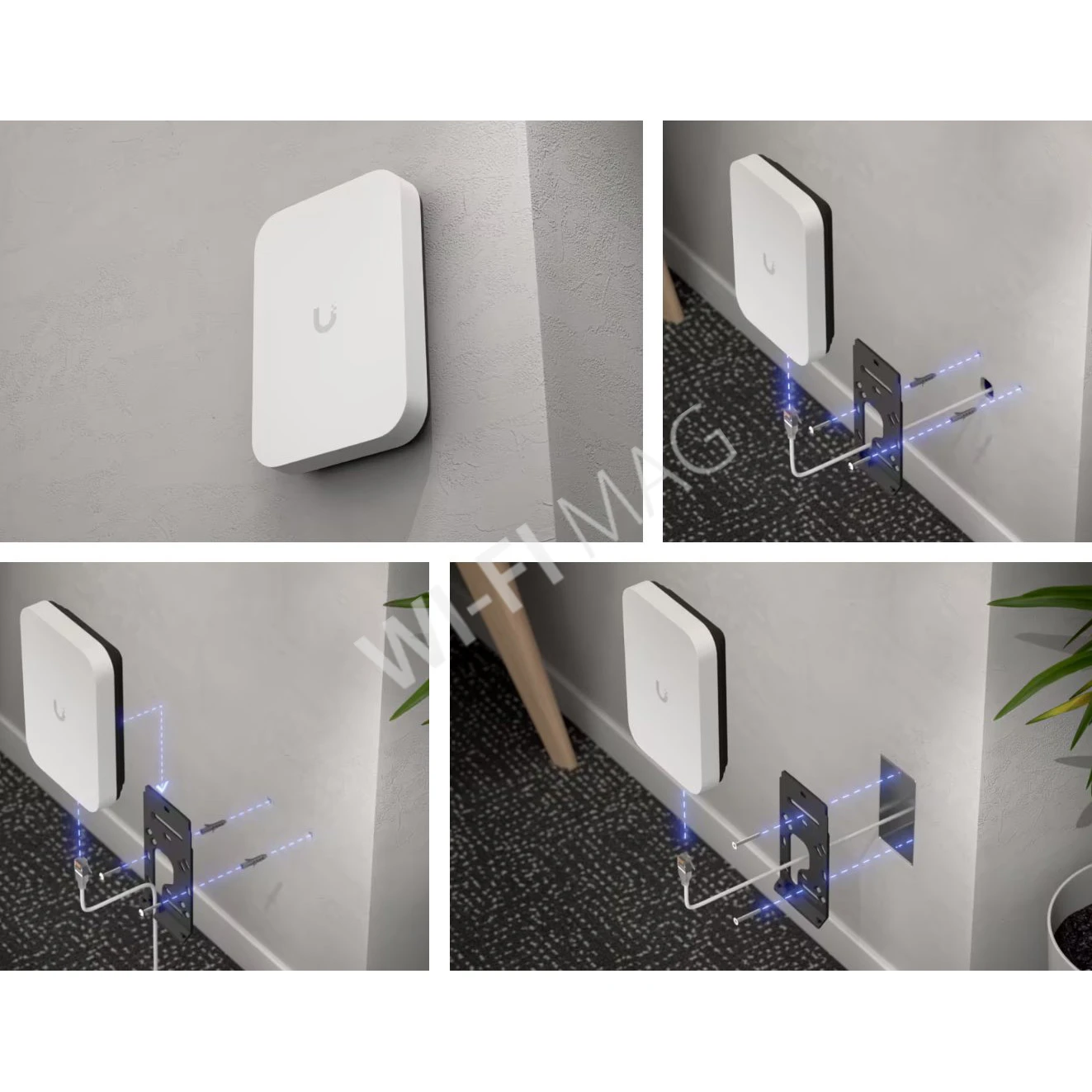 Ubiquiti U7 Pro XG Wall, трехдиапазонная настенная точка доступа Wi-Fi 7 с 6 пространственными потоками