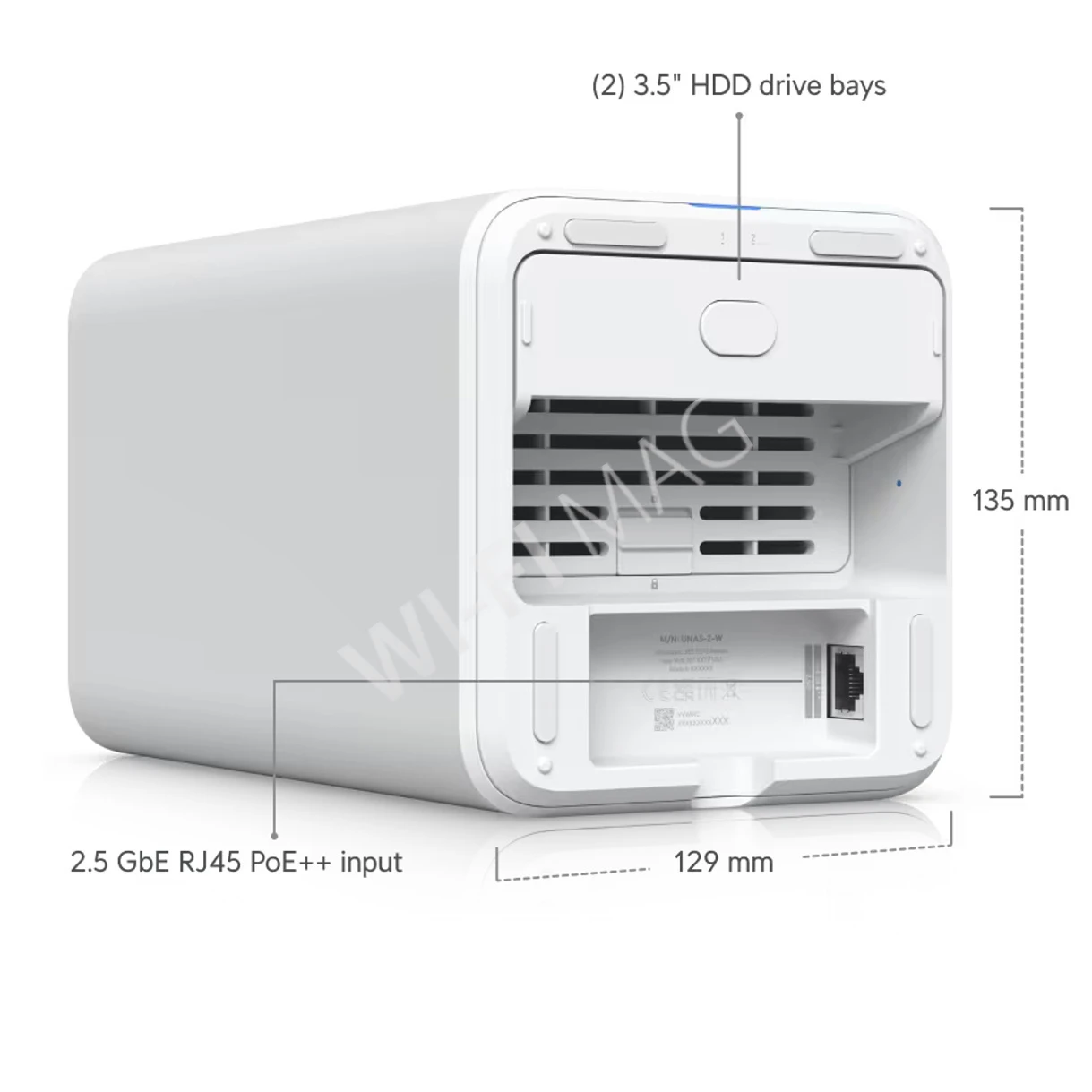 Ubiquiti UniFi Network Storage UNAS 2 White, белое сетевое хранилище