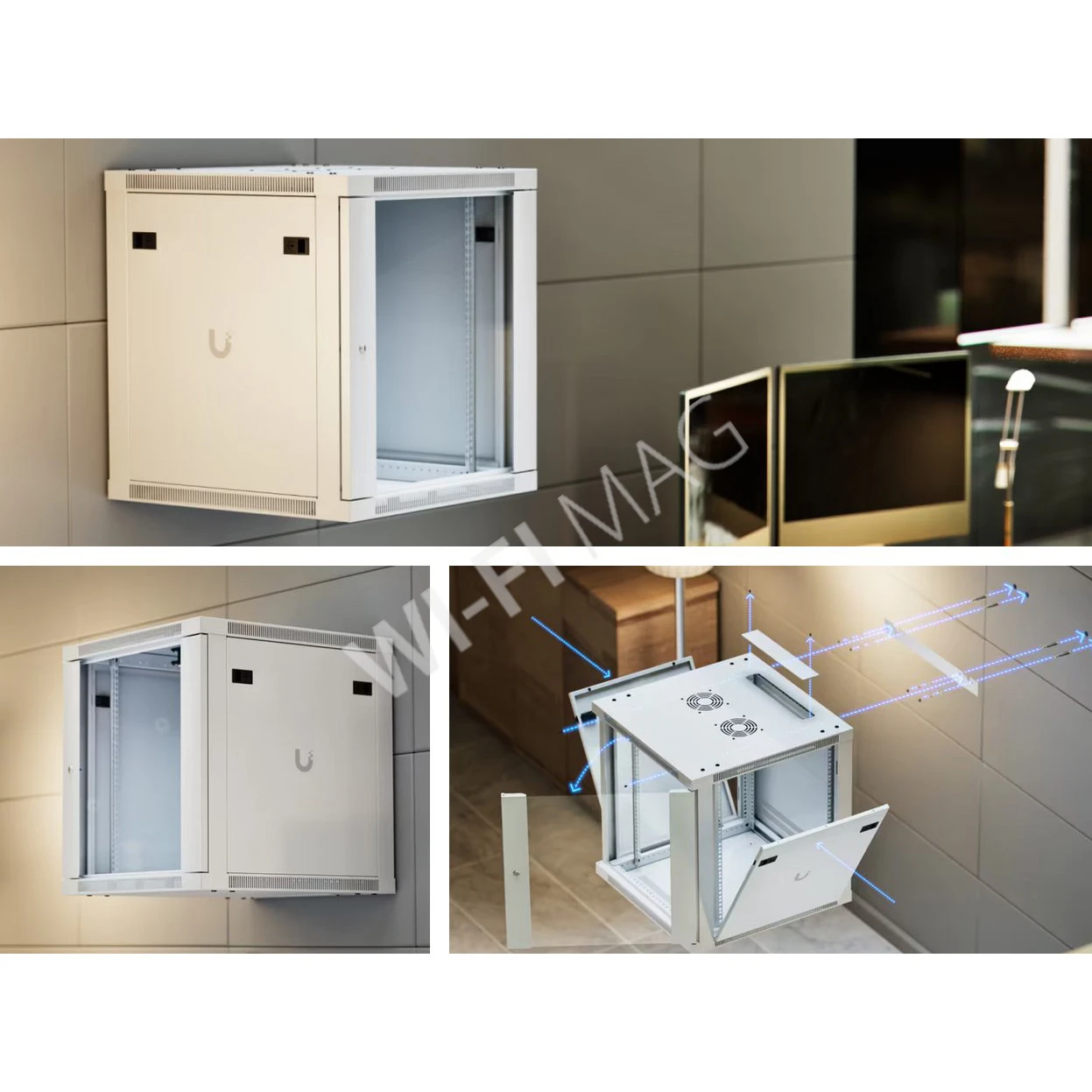 Ubiquiti 12U Rack Cabinet Glass Front Door (600 мм) стоечный шкаф 12U с 2-мя вентиляторами и стеклянной дверцей