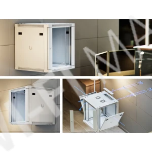 Ubiquiti 12U Rack Cabinet Glass Front Door (600 мм) стоечный шкаф 12U с 2-мя вентиляторами и стеклянной дверцей