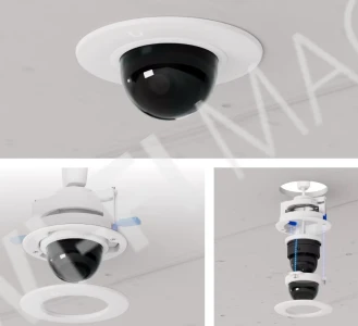 Ubiquiti UniFi G5 Dome Ultra Flush Mount White, белое крепление с дымчатым куполом для скрытого монтажа камеры UVC-G5-Dome-Ultra в стену/потолок