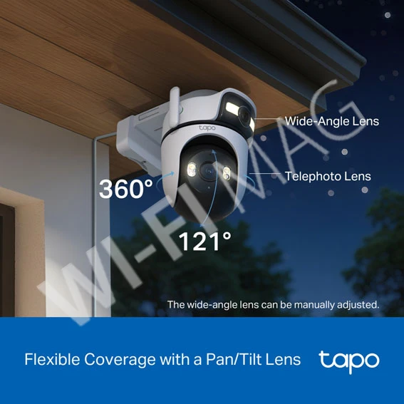 TP-Link Tapo C545D, 3Мп уличная 360° с цветным ночным видением и двумя объективами Wi-Fi 6