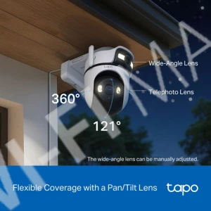 TP-Link Tapo C545D, 3Мп уличная 360° с цветным ночным видением и двумя объективами Wi-Fi 6
