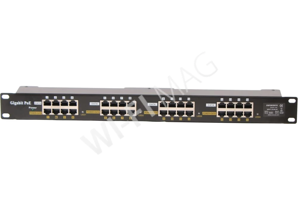 Коммутационная панель (патч-панель) Max Link Gigabit POE Patch panel UTP Сat.6 16p 1U Black 19"