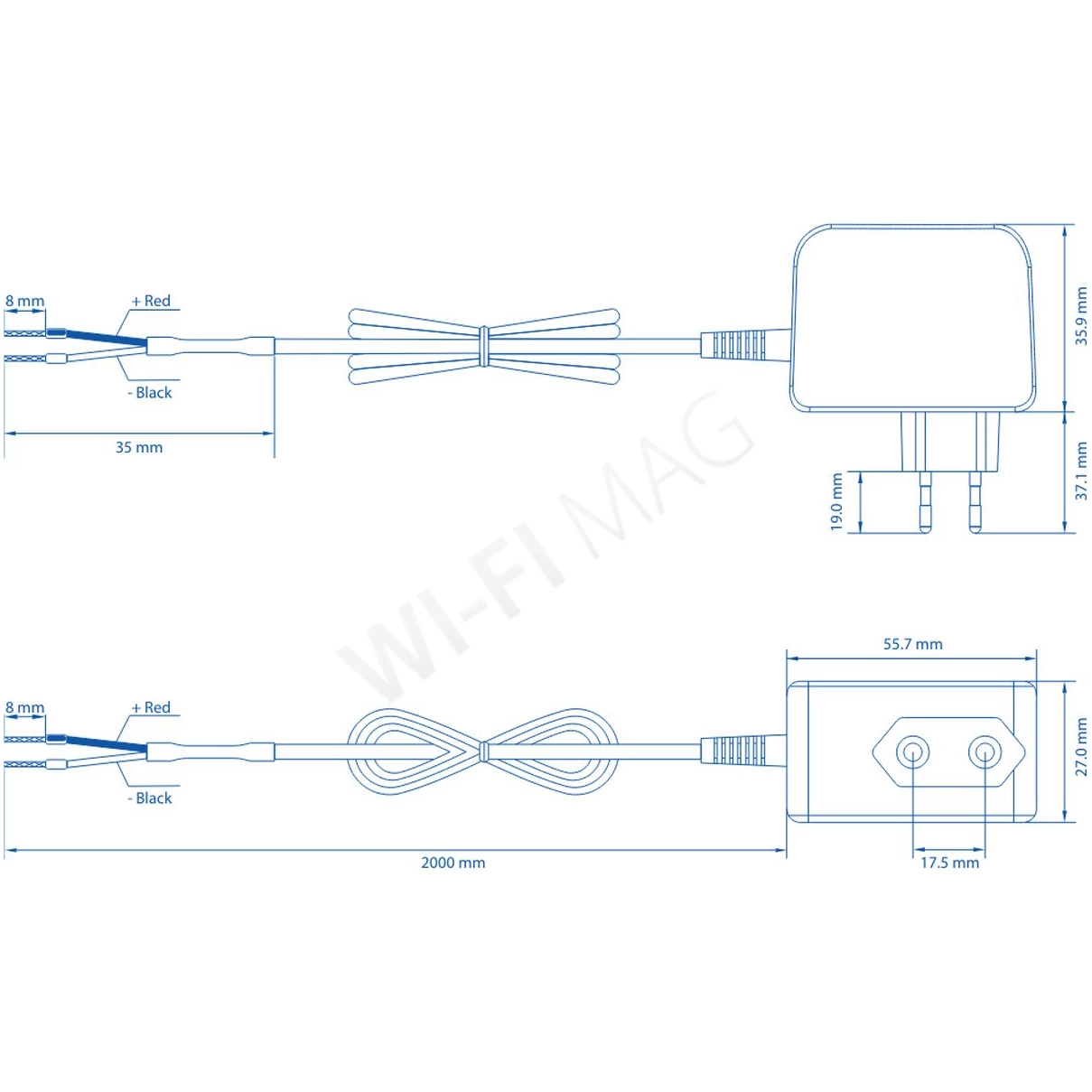 Teltonika Power Supply 2-pin EU 9 Вт (9 В/1 А) 2-контактный блок питания с концевыми зажимами