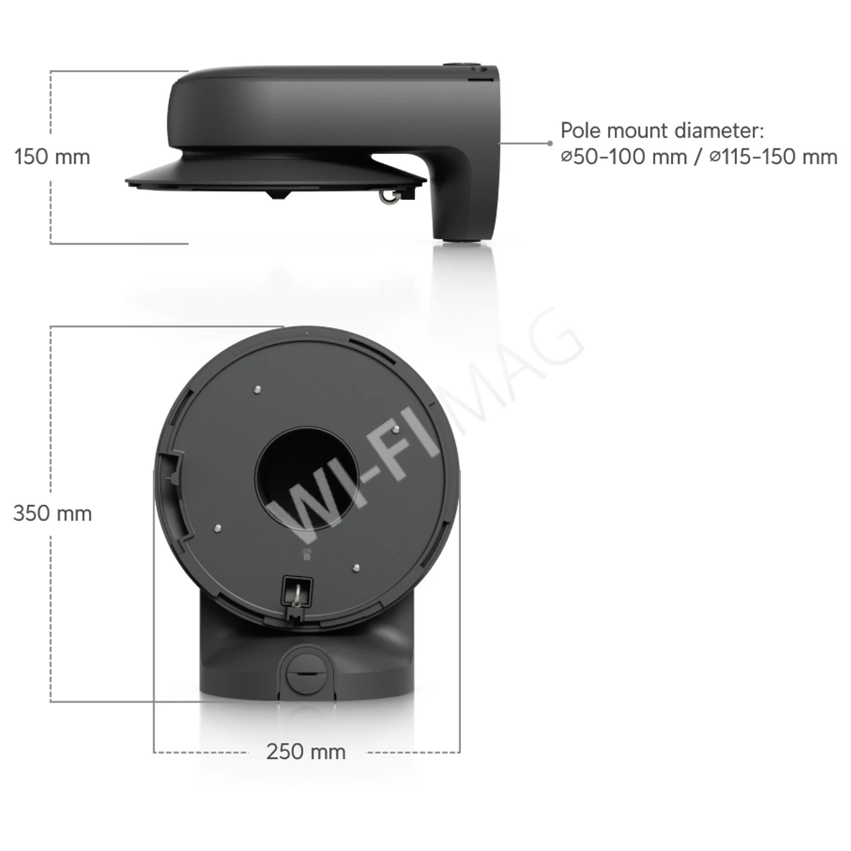Ubiquiti AI Multi Sensor 4 Camera Arm Mount Black, черный кронштейн для крепления на стену/угол/столб камер UVC-AI-MS-4