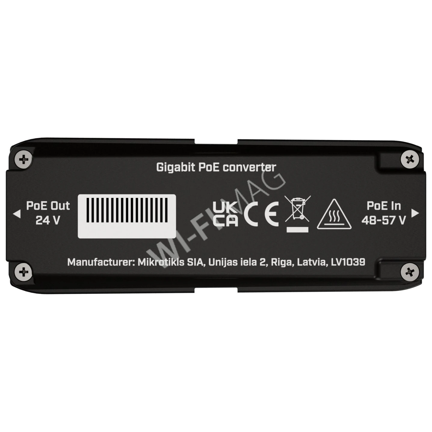 Mikrotik GPOE-CON-mini, PoE-конвертер, преобразующий стандарт 802.3af/at/48В в пассивный PoE 24В