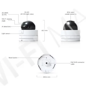 Ubiquiti UniFi G5 Dome Ultra Camera Black, 4 Мп черная купольная IP-видеокамера с ночным видением