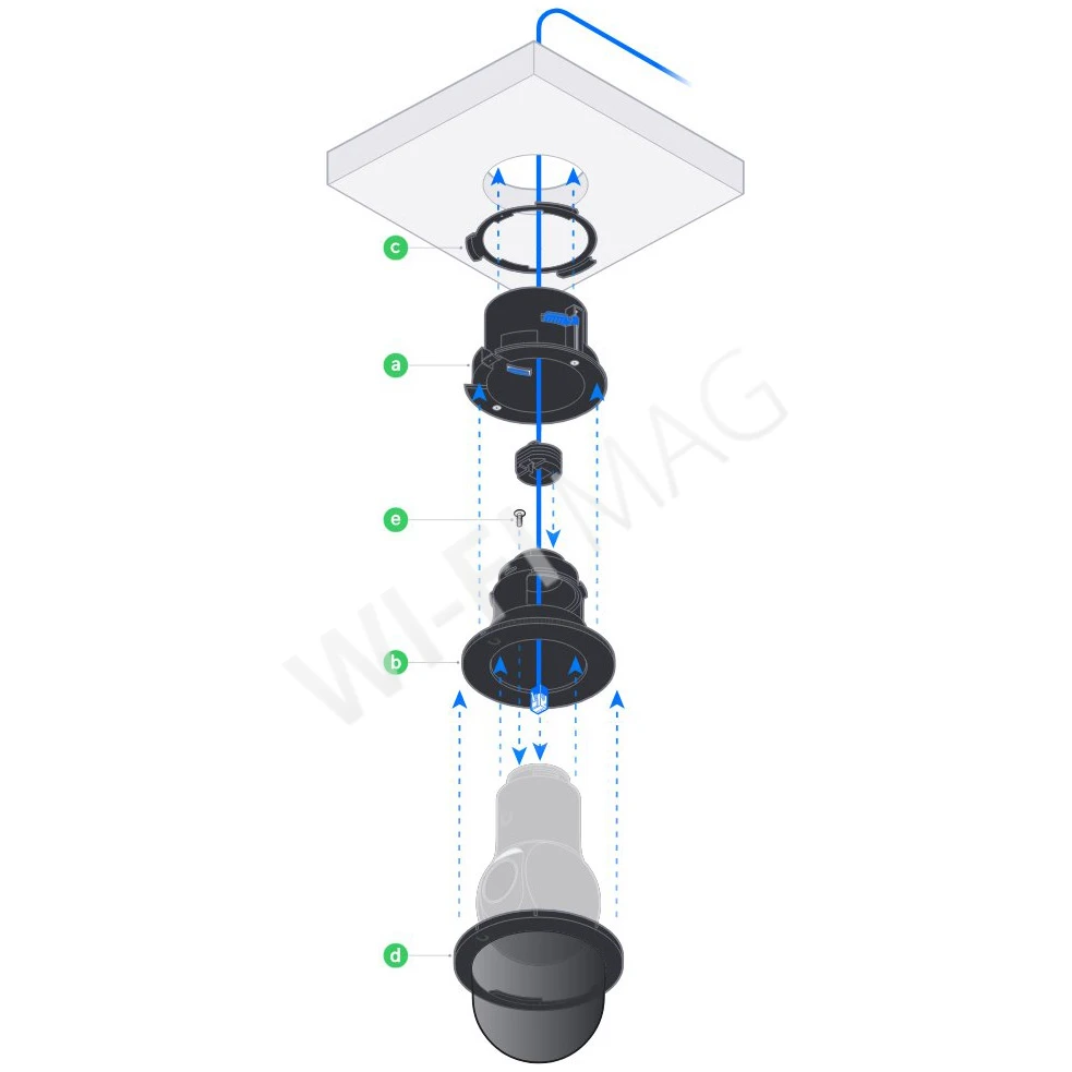 Ubiquiti G5 PTZ In-Ceiling Mount Black, черный кронштейн для скрытого монтажа в потолок камеры UVC-G5-PTZ