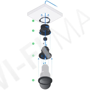 Ubiquiti G5 PTZ In-Ceiling Mount Black, черный кронштейн для скрытого монтажа в потолок камеры UVC-G5-PTZ