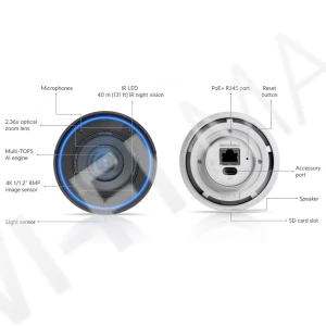 Ubiquiti UniFi G6 Pro Bullet Camera White, 8 Мп уличная PoE+ с 2,36-кратным зумом и ночным видением белая IP-видеокамера