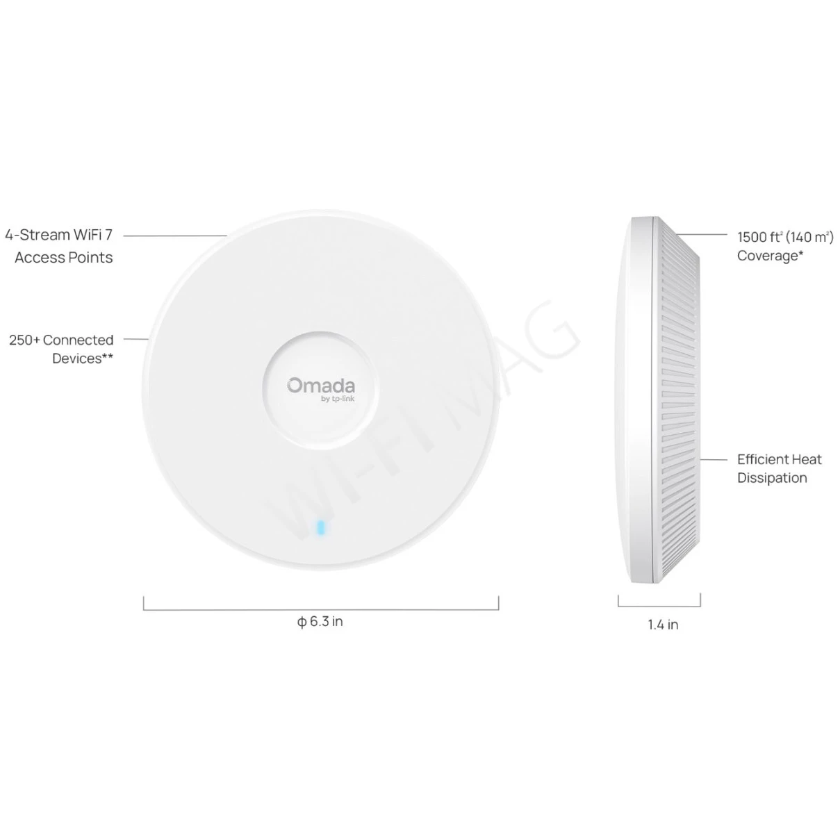 TP-Link EAP720 BE5000, двухдиапазонная точка доступа Omada Wi-Fi 7 с поддержкой PoE