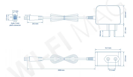 Блок питания Teltonika AC/DC EU Power Supply 4 pin 18 Вт (12 В, 1,5 А) блок питания