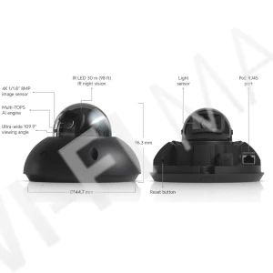 Ubiquiti UniFi G6 Dome Camera Black, 8 Мп уличная PoE с микрофоном и ночным видением черная IP-видеокамера