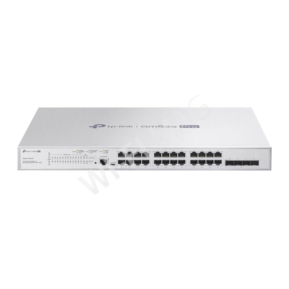 TP-Link S5500-24GP4XF, 4 SFP+ и 24 порта 1 Гбит/с PoE+ линейки Omada Pro управляемый коммутатор