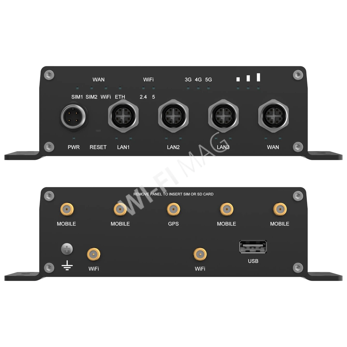 Teltonika ATRM50, двухдиапазонный промышленный маршрутизатор 5G для транспорта c разъемами M12