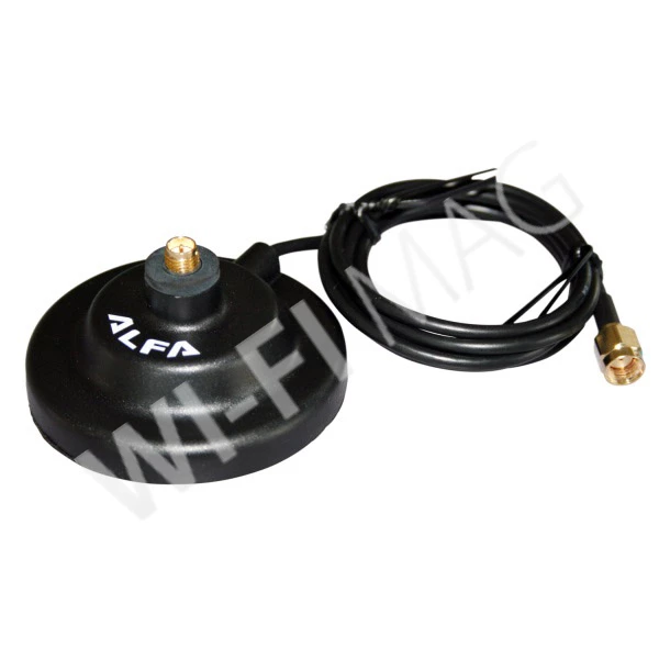 Alfa Magnetic Base ARS-AS01 магнитное основание для антенн с коннектором RP-SMA, кабель RP-SMA male 1 м.
