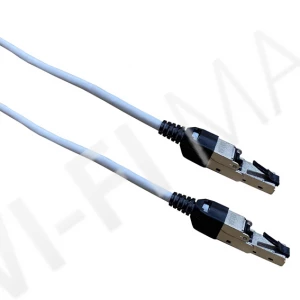 Кабель патч-корд Masterlan patch cable SSTP, Cat6A, 1 м, Rotating plug RJ45 180°, серый