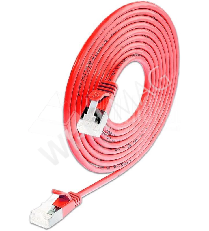 Кабель Wirewin SLIM LIGHT STP Cat.6A, 0.1 м красный