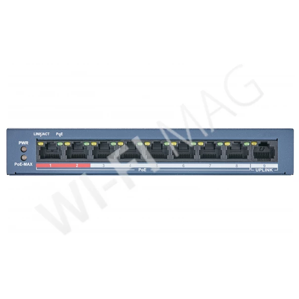 Hikvision DS-3E0109P-E/M(B), неуправляемый коммутатор PoE