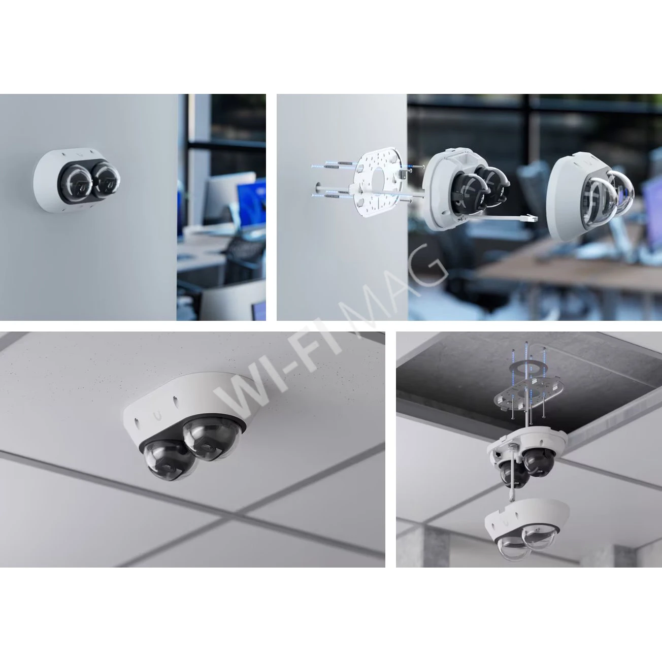 Ubiquiti UniFi AI Multi Sensor 2 Camera White, 16 Мп белая уличная PoE+ с 2-мя объективами и 2,33-кратным зумом IP-видеокамера