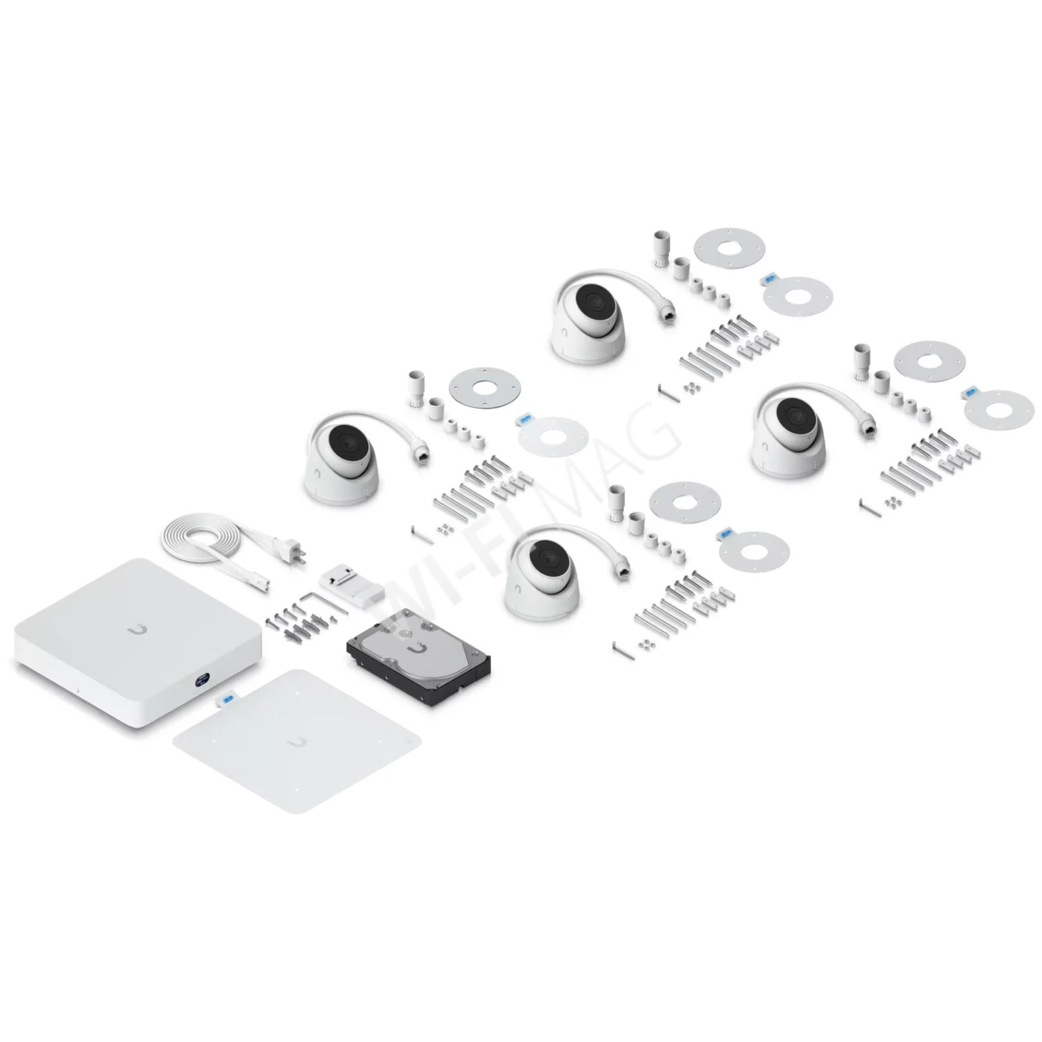Ubiquiti UniFi Protect Network Video Recorder Instant Kit, комплект из 4-х камер UVC-G5-Turret-Ultra и видеорегистратора UNVR-Instant