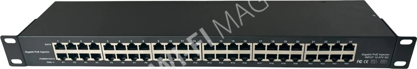 Conexpro POE-PAN24-GBM, 24-портовая гигабитная пассивная PoE-панель для 19" стойки