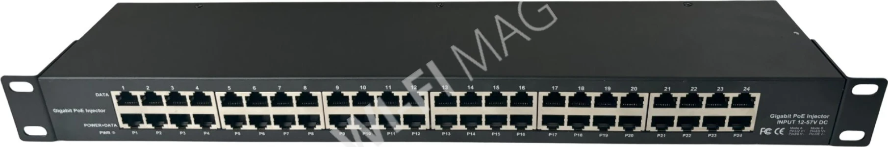 Conexpro POE-PAN24-GBM, 24-портовая гигабитная пассивная PoE-панель для 19" стойки