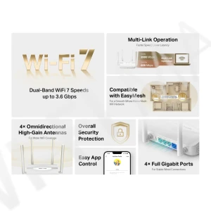 Mercusys MR25WBE BE3600, двухдиапазонный маршрутизатор Wi‑Fi 7