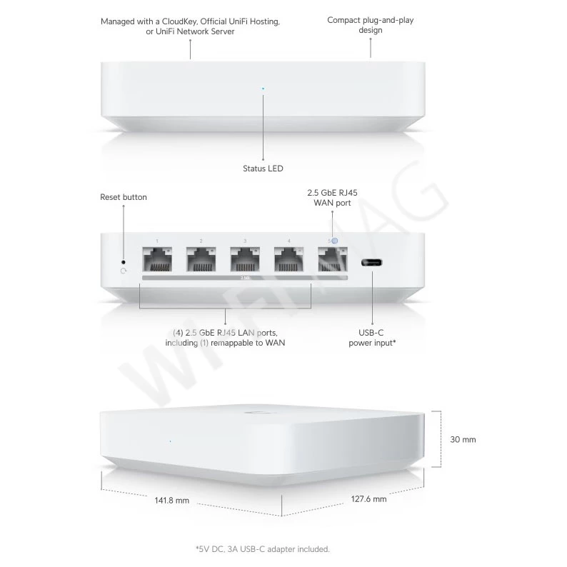 Ubiquiti UniFi Gateway Max, шлюз безопасности UniFi с расширенными функциями маршрутизации