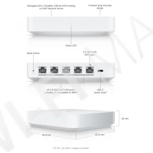 Ubiquiti UniFi Gateway Max, шлюз безопасности UniFi с расширенными функциями маршрутизации