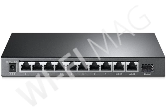 TP-Link TL-SL1311MP, 8 PoE+ портов (10/100 Мбит/с) и 3 гигабитных порта
