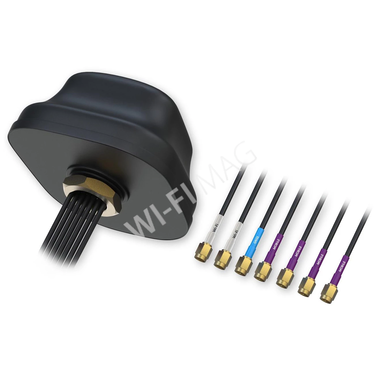 Teltonika Combo MIMO Mobile/GNSS/Wi-Fi Roof SMA Antenna (PR1KC640), комбинированная антенна для крепления на крышу с 7-ю кабелями 3 м