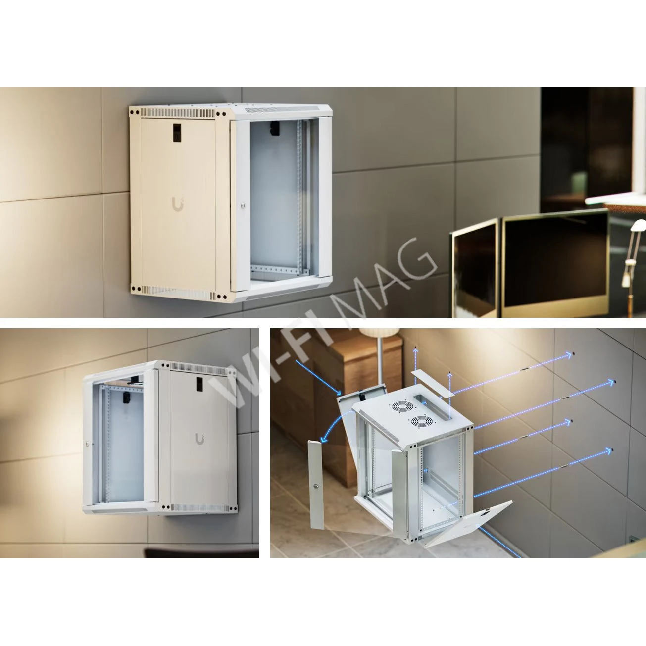 Ubiquiti 12U Rack Cabinet Glass Front Door (450 мм) стоечный шкаф 12U с 2-мя вентиляторами и стеклянной дверцей