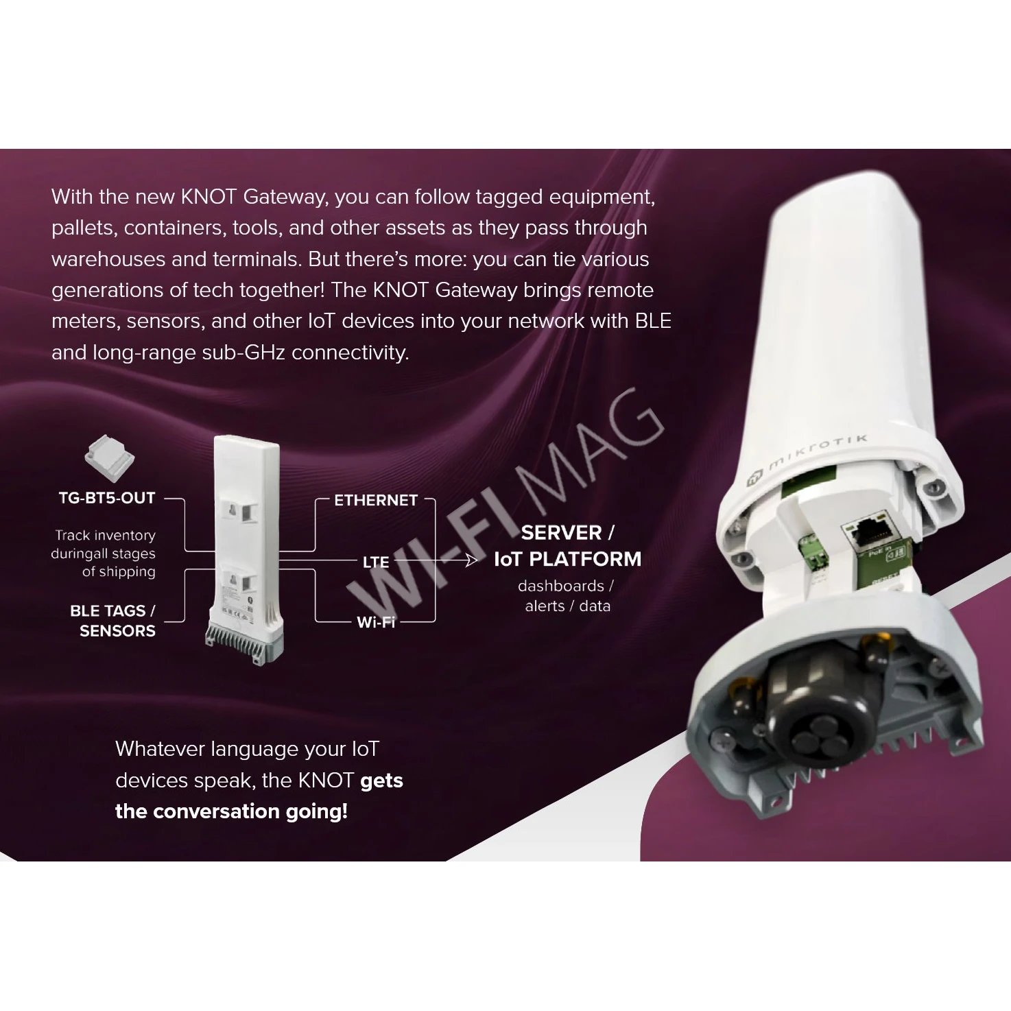 Mikrotik KNOT Gateway LR8 (L14G-2ax-BT5-LR8&EG800K) уличный 4G/LTE IoT-шлюз