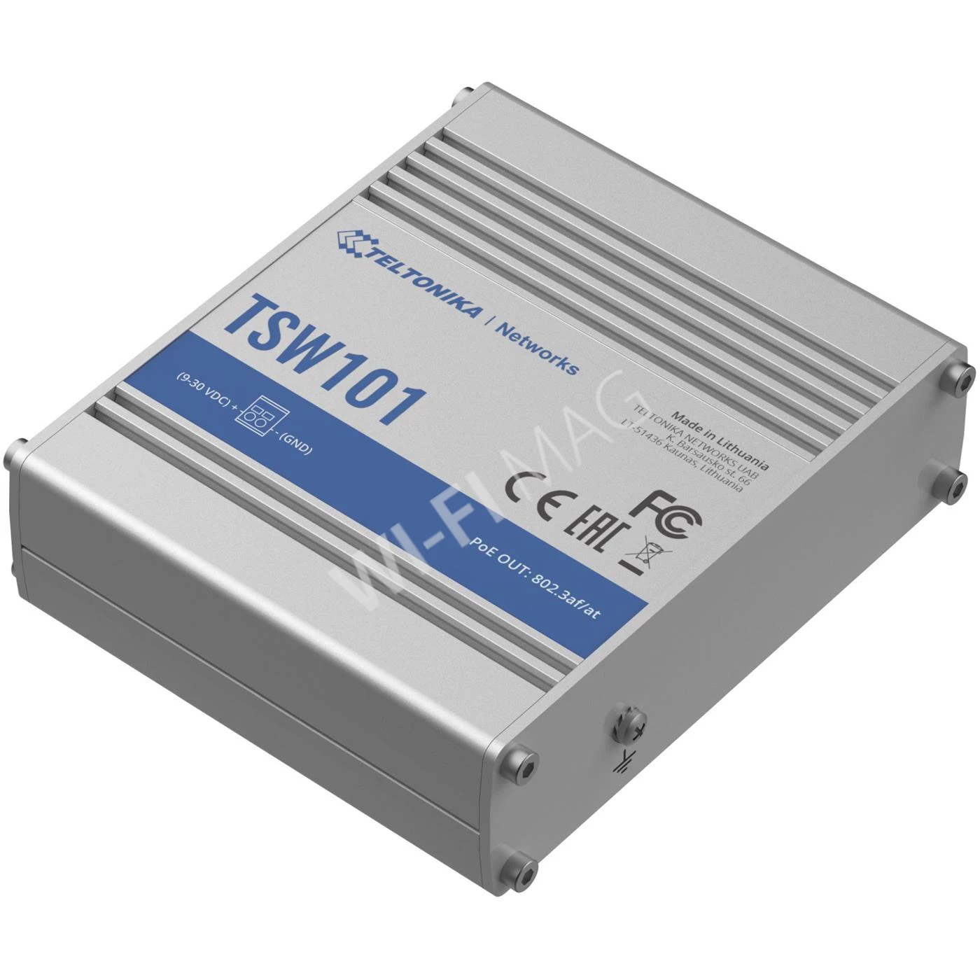 Teltonika TSW101 Automotive PoE+ Switch, 5-портовый неуправляемый с 4-мя PoE коммутатор