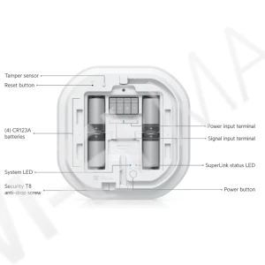 Ubiquiti UniFi Protect Siren SuperLink, всепогодная сирена 110 дБ с подсветкой и питанием от батареи или постоянного тока