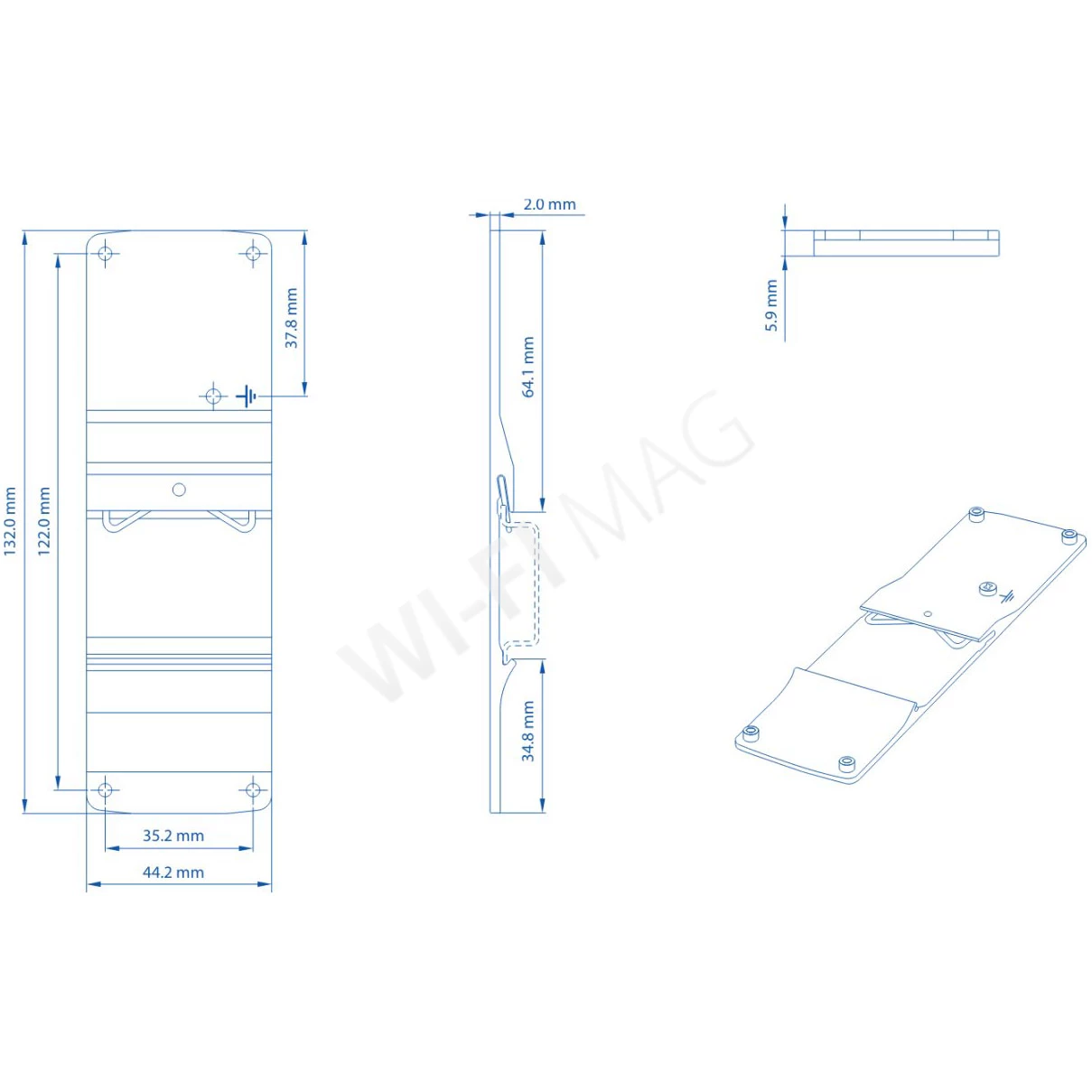 Teltonika TSW2 Rear panel with DIN Rail holder (PR5MEC25) задняя панель с держателем на DIN-рейку для TSW200 и TSW210