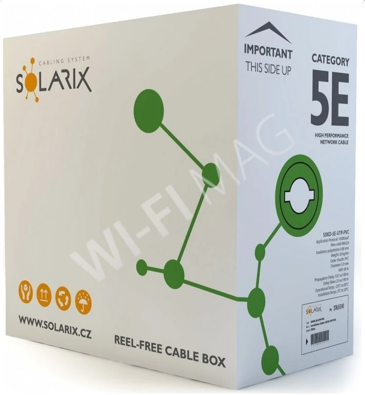 Кабель Solarix UTP Cat5E, PVC, 24AWG, 3 метра