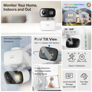 TP-Link Tapo C216, уличная умная с двусторонней аудиосвязью, цветным ночным видением и сигнализацией Wi‑Fi-камера