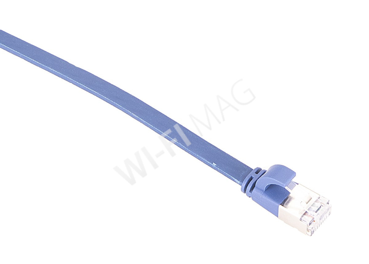 Кабель патч-корд Masterlan Comfort patch cable U/FTP, Cat6A, flat, 1 м, экранированный, синий