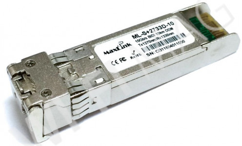Max Link 10G SFP+ optical module, WDM, SM, Tx 1270/Rx1330nm, 10km, 1x LC connector, DDM, оптический модуль