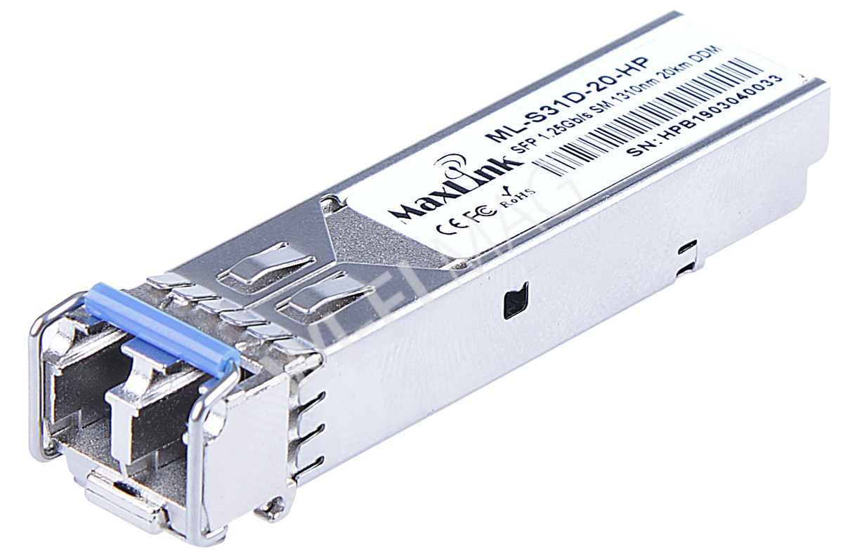 Max Link ML-S31D-20-HP, SM, 1310nm, 20km, 2x LC connector, DDM, HP comp.