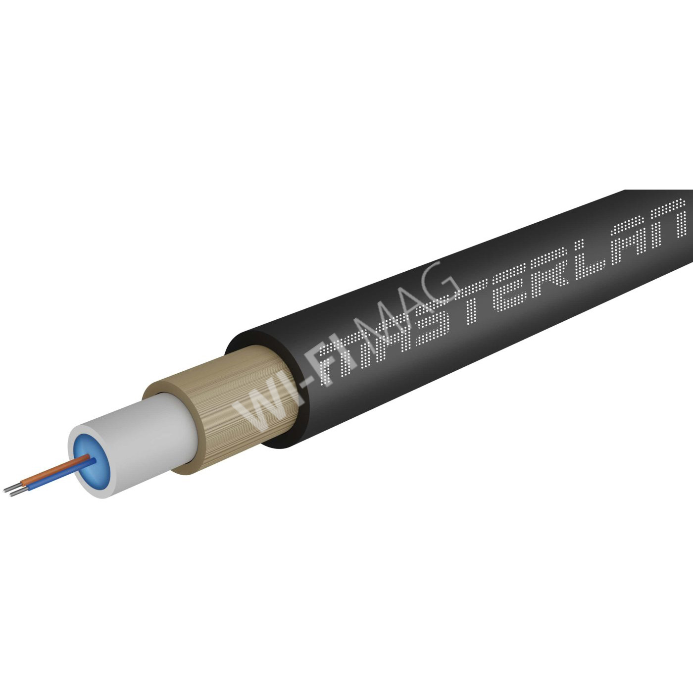 Masterlan Air1 fiber optic cable - 2vl 9/125, air-blowen, SM, HDPE, G657A1, 1m, одномодовый оптический кабель, чёрный